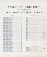 Table of Contents, Whitman County 1910